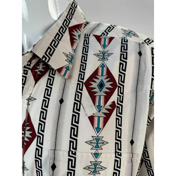 Panhandle Slim Mens Aztec Print Short Sleeve Shirt XL Cotton - Picture 8 of 16